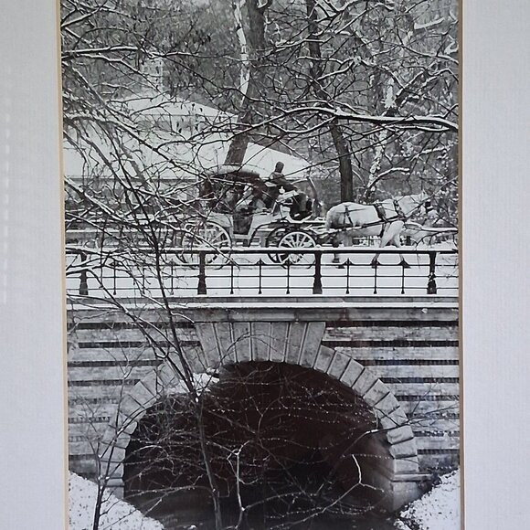 🖤 Signed & Framed Robbie Pope Photograph Black & White Central Park Winter - Picture 2 of 8